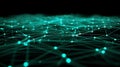 Glowing Neural Network Connection Of Dots And Lines On Dark Background Royalty Free Stock Photo
