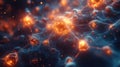 Glowing neural network connections with vibrant energy and complexity