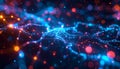 Glowing Neural Network Data Stream Visualization Royalty Free Stock Photo