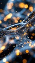 Glowing neural network diagram hovering in space with abstract interconnected data points and pulsing digital threads Royalty Free Stock Photo