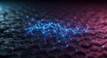 Glowing neural network on a hexagonal surface Royalty Free Stock Photo