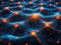 Glowing Neural Network, Human Brain, Synapse, Nerve Signal Connections, Scientific Data, Futuristic Visualization