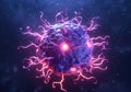 Glowing Neuron Network of the Future AI Generated