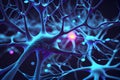 Glowing neurons background, ai generation