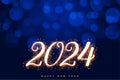 glowing 2024 new year event background with bokeh effect