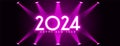 glowing 2024 new year occasion banner with spot light effect