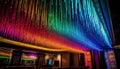 Glowing nightclub stage, vibrant colors, disco dancing generated by AI