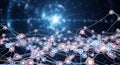 Glowing nodes forming a digital brain network Royalty Free Stock Photo