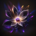 Glowing Opalescent Lotus: Translucent Beauty on Black Royalty Free Stock Photo