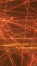 Glowing orange laser lines crossing on dark abstract background Royalty Free Stock Photo