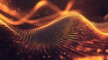Digital wave particles flowing data orange energy light Royalty Free Stock Photo