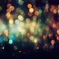 Glowing orange, yellow and blue bokeh light spots at night, created using generative ai technology Royalty Free Stock Photo