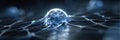 Glowing Orb Connected by Synaptic Lines Creating a Focus Point for Neural Network Concepts in a Digital Landscape Royalty Free Stock Photo
