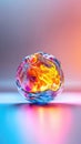 Glowing orb of ice and fire creating a mesmerizing spectacle of light and color Royalty Free Stock Photo