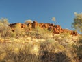 Glowing outback rock formation