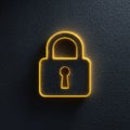 Glowing padlock symbol representing security in a dark setting Royalty Free Stock Photo