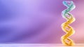 Glowing Particle DNA Helix Abstract 3D Rendering Royalty Free Stock Photo