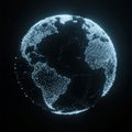 Glowing Particle Earth - Digital Visualization of Global Connectivity Royalty Free Stock Photo