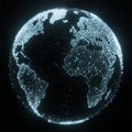 Glowing Particle Earth - Digital Visualization of Global Connectivity Royalty Free Stock Photo