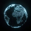 Glowing Particle Earth - Digital Visualization of Global Connectivity Royalty Free Stock Photo