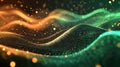 Abstract glowing particles forming digital data wave background Royalty Free Stock Photo