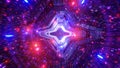 Glowing particles space galaxy tunnel 3d illustration background wallpaper