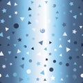 Glowing pattern with dots, spirals, stars, triangles. Seamless v Royalty Free Stock Photo