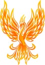 Glowing Phoenix Bird, Abstract Flaming Body Royalty Free Stock Photo