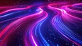 Abstract data stream visualization forming dynamic light trails Royalty Free Stock Photo