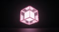 Glowing Pink Hexagonal Prism in Dark Space Royalty Free Stock Photo