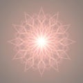 Glowing Pink Mandala Pattern on Neutral Background Royalty Free Stock Photo