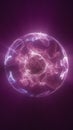 Glowing pink sphere formed by swirling particle lines creating a radiant geometric structure Royalty Free Stock Photo