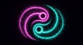 Glowing Pink and Teal Yin Yang Symbol Royalty Free Stock Photo