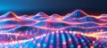 Glowing pixelated data stream with binary code and encryption concept on digital interface. Royalty Free Stock Photo