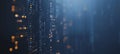 Glowing pixelated data stream on digital interface with binary code encryption concept. Royalty Free Stock Photo
