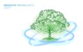 Glowing plant tree ecological abstract concept. 3D render Save planet nature vector illustration