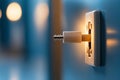 Glowing plug inserted into electrical outlet Royalty Free Stock Photo
