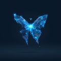 Digital Blue Butterfly - Futuristic Polygonal Network Royalty Free Stock Photo