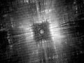 Glowing processor fractal black and white Royalty Free Stock Photo