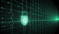 Glowing protected chain use as a copyright protected line, in matrix flowing data,