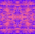 Glowing psychedelic trippy abstract pattern. Gradient neon blue violet pink color.