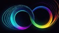 Glowing pulsating forms in vibrant hues create mesmerizing animations in a digital art display. Generative AI Royalty Free Stock Photo