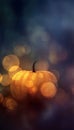 Glowing Pumpkin Bokeh Pattern on Dark Gradient for Halloween Royalty Free Stock Photo