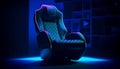 Glowing purple chair in futuristic car interior generated by AI Royalty Free Stock Photo