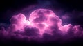 Glowing Purple Cloudscape Night Sky Illuminated Royalty Free Stock Photo