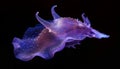 A glowing purple cnidarian swims in the deep, mysterious sea generated Royalty Free Stock Photo