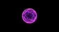 Glowing purple energy orb on black background, ai generated Royalty Free Stock Photo