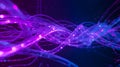 Glowing Purple Fiber Optic Cables for High Speed Data Royalty Free Stock Photo