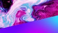 Glowing purple panel over pink liquid wavel background