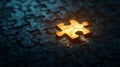 Glowing Puzzle Piece in the Dark with Textured Background Royalty Free Stock Photo